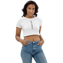 Load image into Gallery viewer, Unique Diamond White Double Print Women's Organic Crop Top