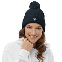Load image into Gallery viewer, Unique Diamond Pom Pom Cuffed Beanie