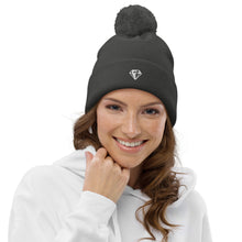 Load image into Gallery viewer, Unique Diamond Pom Pom Cuffed Beanie
