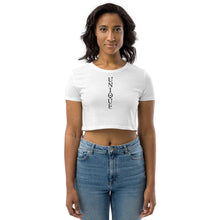 Load image into Gallery viewer, Unique Diamond White Double Print Women's Organic Crop Top