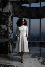 Load image into Gallery viewer, Long Sleeve Midi Dress - Marble Penthouse Dusk
