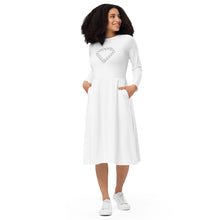 Load image into Gallery viewer, Unique Diamond Long Sleeve Midi Dress
