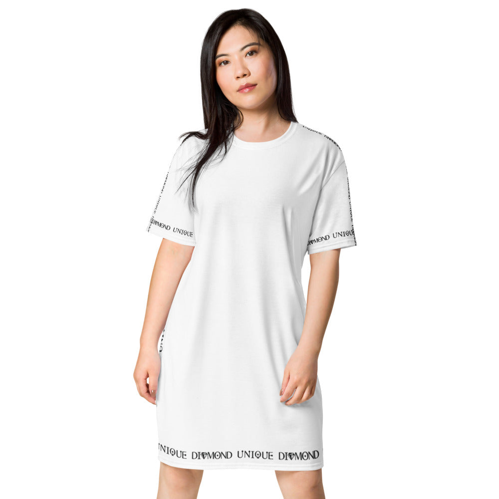 Unique Diamond Edge Print T-shirt dress