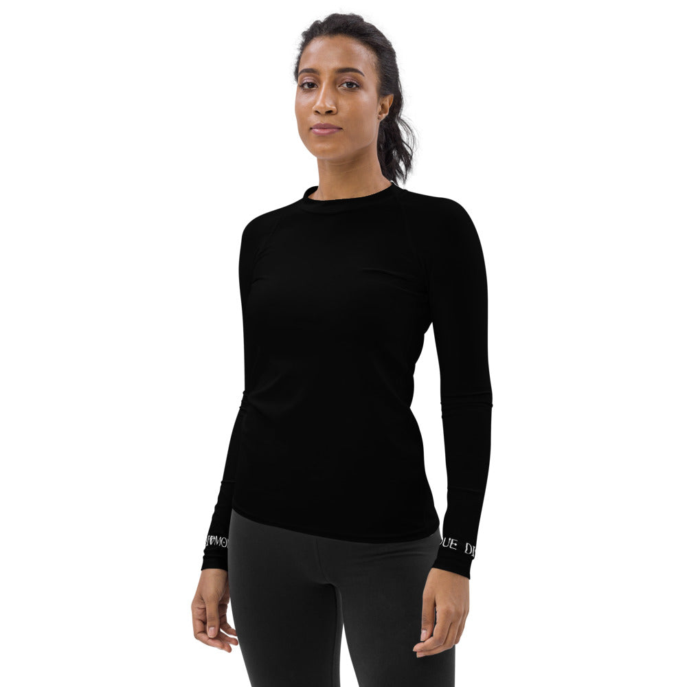 Unique Diamond Black Long Sleeve Top