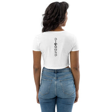 Load image into Gallery viewer, Unique Diamond White Double Print Women&#39;s Organic Crop Top
