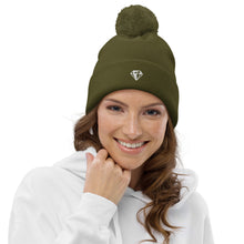 Load image into Gallery viewer, Unique Diamond Pom Pom Cuffed Beanie
