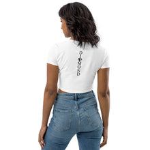 Load image into Gallery viewer, Unique Diamond White Double Print Women&#39;s Organic Crop Top
