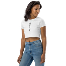 Load image into Gallery viewer, Unique Diamond White Double Print Women&#39;s Organic Crop Top
