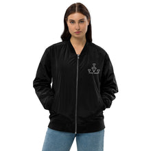 Load image into Gallery viewer, Unique Diamond Premium Recycled Black Bomber Jacket
