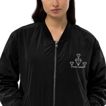 Load image into Gallery viewer, Unique Diamond Premium Recycled Black Bomber Jacket
