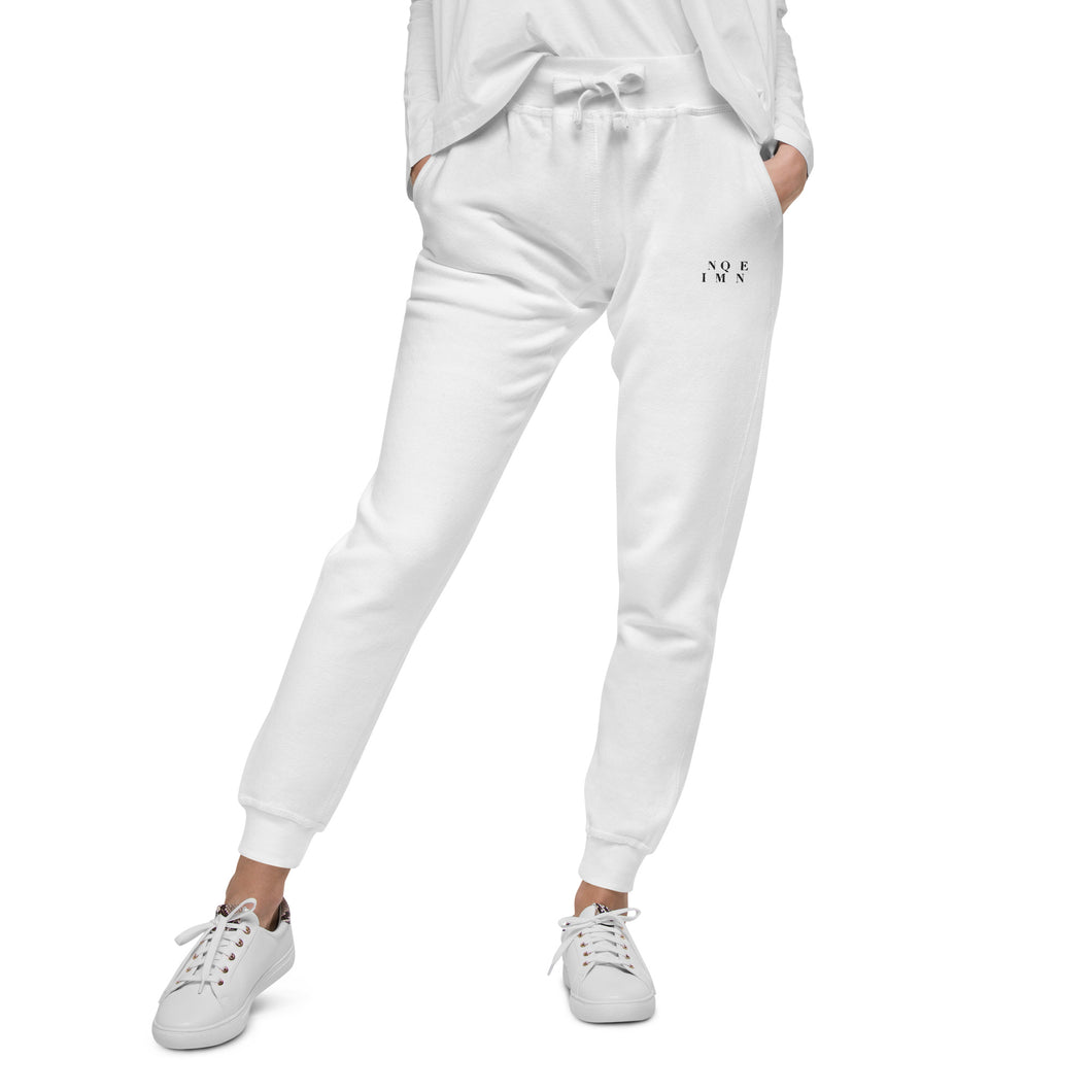 Unique Diamond Embroidered White Sweatpants