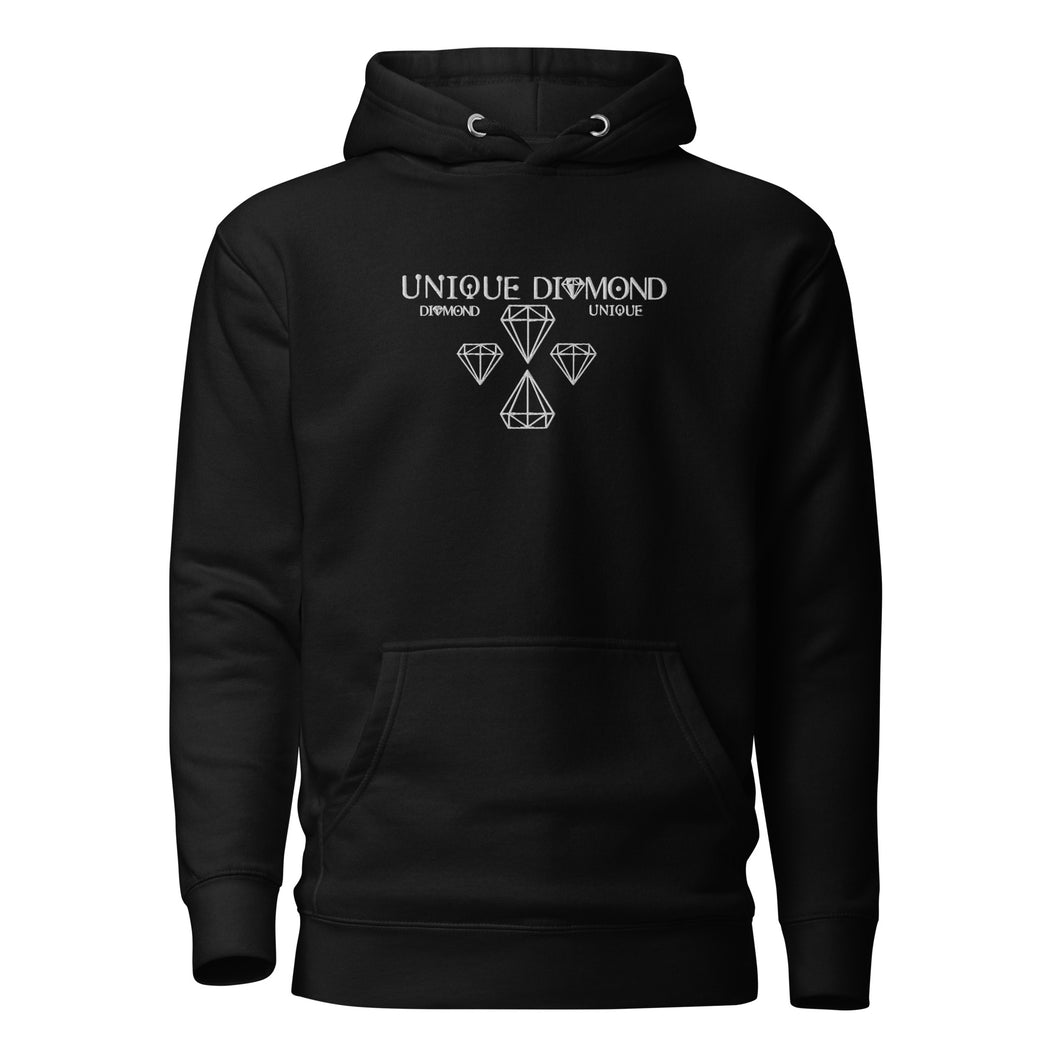 Unique Diamond Multi Diamond Black Embroidered Hoodie