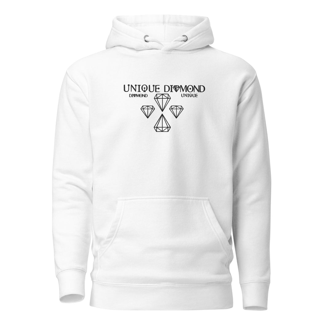 Unique Diamond Multi Diamond White Embroidered Hoodie