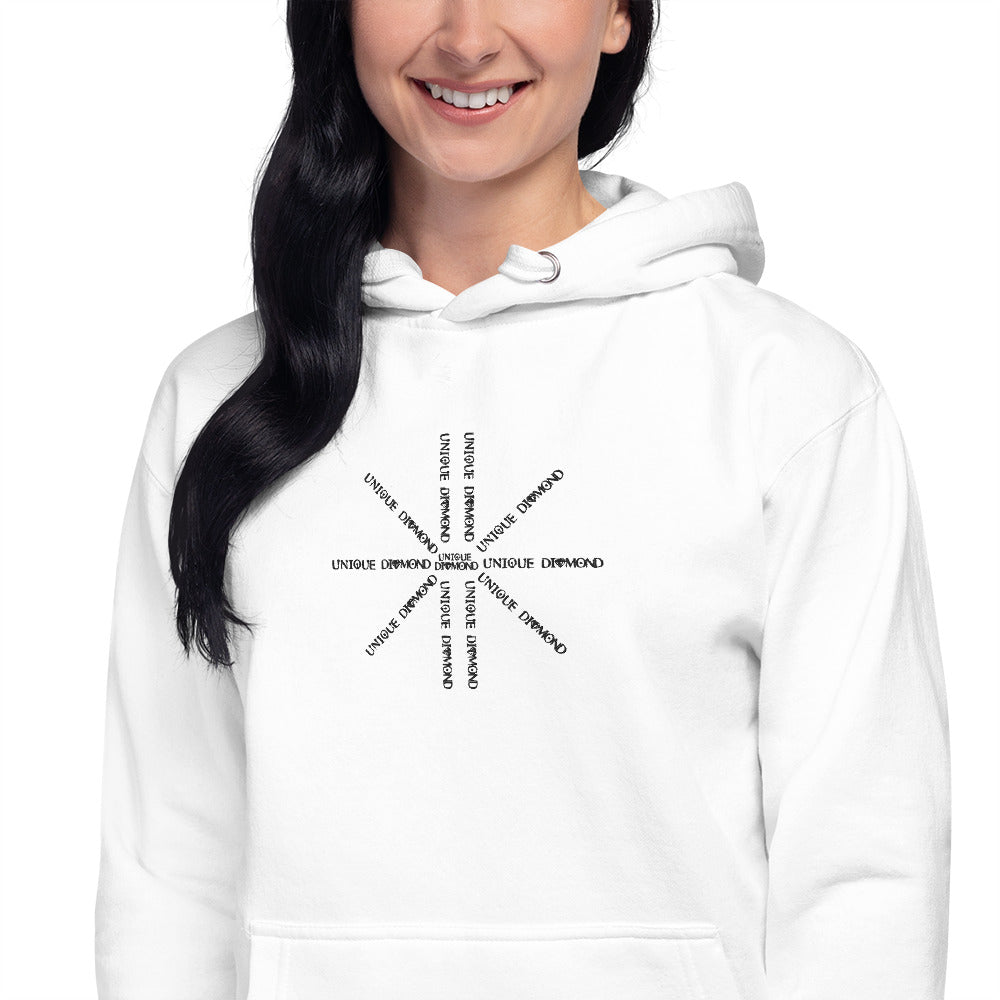 Unique Diamond White Embroidered Hoodie